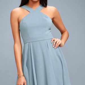 Women's Chiffon Flared Lulus Forevermore Dress (Teal, Size XS)